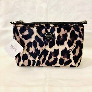 Coach zippered leopard cosmetic makeup bag – NWT